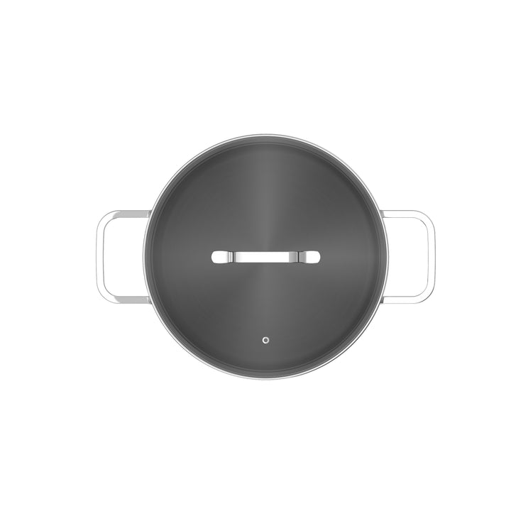 BergHOFF 24cm Covered Stockpot - Helix Series Stainless Steel with Induction Base and Steam Vent Lid