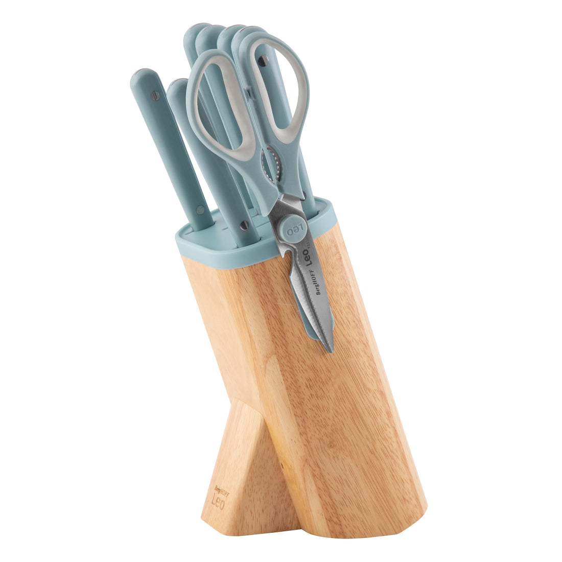 BergHOFF 7-Piece Knife Block Set - Glints Slate with Magnetic Knife Block and Soft-Touch Handles