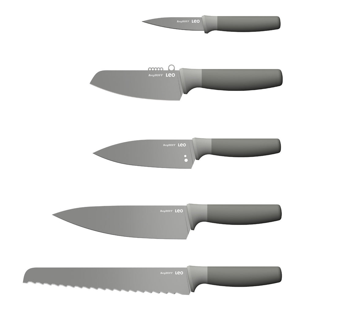 BergHOFF 6-Piece Knife Block Set - Balance Series with Recycled Plastic and Two-Tone Insert