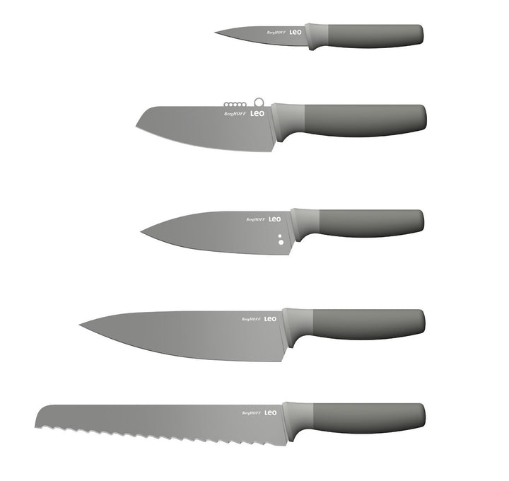 BergHOFF 6-Piece Knife Block Set - Balance Series with Recycled Plastic and Two-Tone Insert