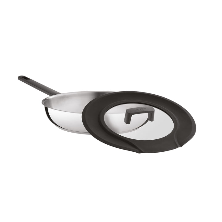 BergHOFF 3-Piece Frying Pan Set - Non-Stick Uqonic Downdraft Pans with Universal Silicone Glass Lid