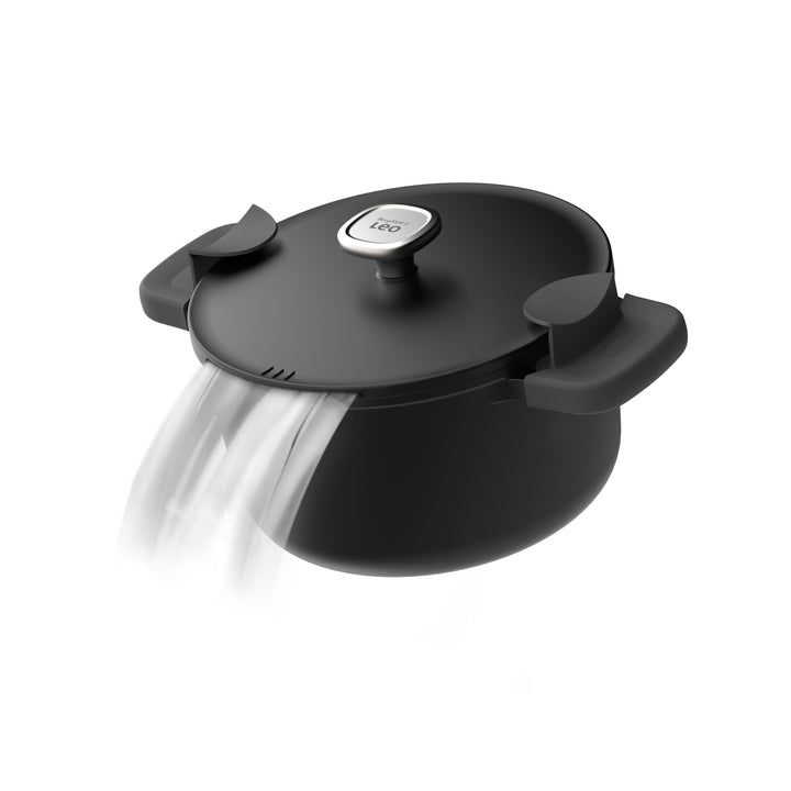 BergHOFF 20cm Casserole – Phantom Series with Silicone Sleeves &amp; Integrated Straining Glass Lid