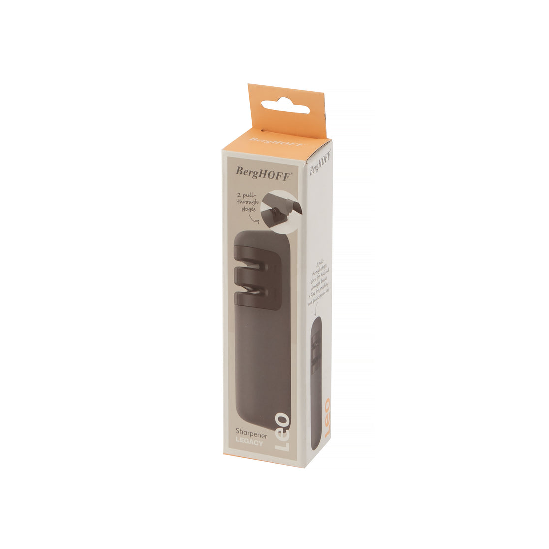 BergHOFF Knife Sharpener - Two-Stage Manual Sharpener with Ergonomic Grip and Non-Slip Base