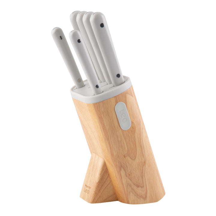 BergHOFF 7-Piece Knife Block Set - Glints Spirit with Magnetic Side and Colorful Stainless Steel Knives